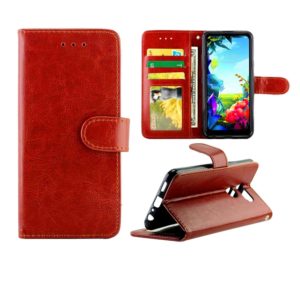 For LG K40S Crazy Horse Texture Leather Horizontal Flip Protective Case with Holder & Card Slots & Wallet & Photo Frame(Brown) (OEM)
