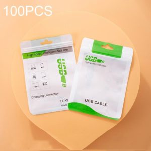 100 PCS Data Cable Packaging Bag Plastic Sealing Bag, Size:10.5x15cm(Green) (OEM)