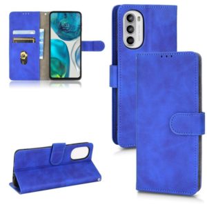For Motorola Moto G52 Skin Feel Magnetic Flip Leather Phone Case(Blue) (OEM)