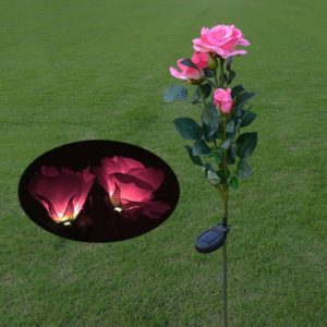 Solar LED Artificial Rose Lantern Garden Decoration Lawn Lamp(Pink) (OEM)