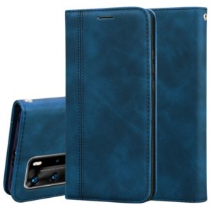 For Huawei P40 Pro Frosted Business Magnetic Horizontal Flip PU Leather Case with Holder & Card Slot & Lanyard(Blue) (OEM)