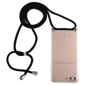 For iPhone 8 Plus / 7 Plus Transparent TPU Protective Case with Lanyard & Card Slot(Transparent) (OEM)