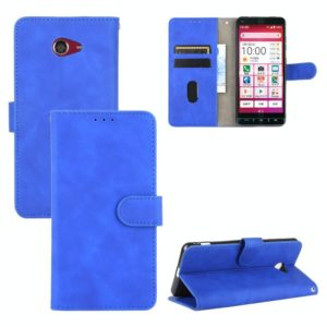 For Kyocera Kantan Sumaho 2 (A001KC) Solid Color Skin Feel Magnetic Buckle Horizontal Flip Calf Texture PU Leather Case with Holder & Card Slots & Wallet(Blue) (OEM)