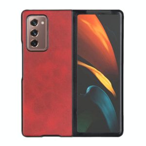 For Samsung Galaxy Z Fold2 5G Two-color Cowhide Texture PU Shockproof Protective Case(Red) (OEM)