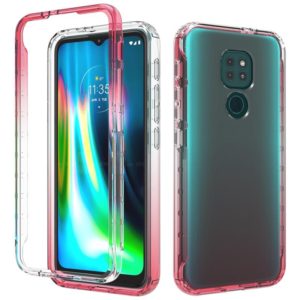 For Motorola Moto G9 Play Shockproof High Transparency Two-color Gradual Change PC+TPU Candy Colors Phone Protective Case(Red) (OEM)