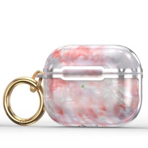 DDDLS886 Electric Plating Marble Headphocks+ PC Protective Cover For AirPods Pro(Pink + Silver) (OEM)