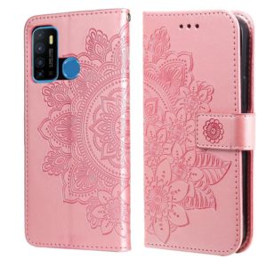 For Infinix Hot 9 / Note 7 Lite 7-petal Flowers Embossing Pattern Horizontal Flip PU Leather Case with Holder & Card Slots & Wallet & Photo Frame(Rose Gold) (OEM)
