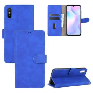 For Xiaomi Redmi 9A Solid Color Skin Feel Magnetic Buckle Horizontal Flip Calf Texture PU Leather Case with Holder & Card Slots & Wallet(Blue) (OEM)