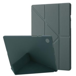 For Samsung Galaxy Tab A8 10.5 2021 Deformation Transparent Acrylic Horizontal Flip PU Leather Tablet Case(Green) (OEM)