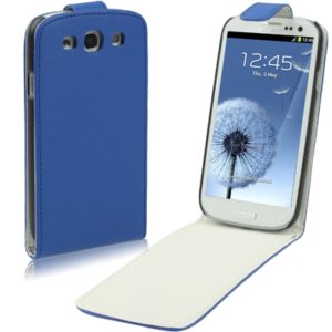 Vertical Flip Leather Case for Galaxy SIII / i9300(Dark Blue) (OEM)