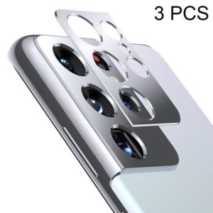 3 PCS Phone Camera Aluminum Alloy Film Rear Camera Protective Film For Samsung Galaxy S21 Ultra (Silver) (OEM)