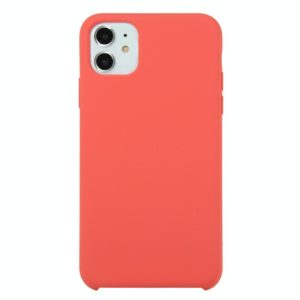 For iPhone 11 Solid Color Solid Silicone Shockproof Case(Camellia Red) (OEM)