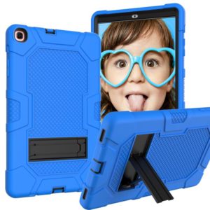 For Samsung Galaxy Tab A 10.1 (2019) / T510 Contrast Color Robot Shockproof Silicone + PC Protective Case with Holder(Blue Black) (OEM)
