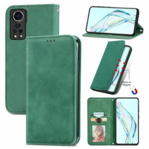 For ZTE Axon 30 5G Retro Skin Feel Business Magnetic Horizontal Flip Leather Case with Holder & Card Slots & Wallet & Photo Frame(Green) (OEM)