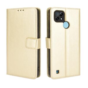 For OPPO Realme C21 Retro Crazy Horse Texture Horizontal Flip Leather Case with Holder & Card Slots & Lanyard(Gold) (OEM)