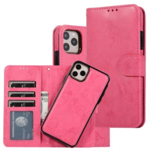 For iPhone 11 Pro Max KLT888-2 Retro 2 in 1 Detachable Magnetic Horizontal Flip TPU + PU Leather Case with Holder & Card Slots & Photo Frame & Wallet(Rose Red) (OEM)