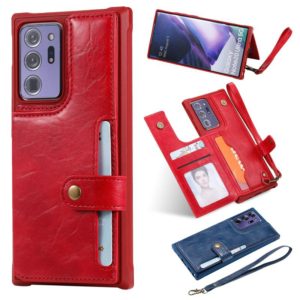 Shockproof Horizontal Flip Protective Case with Holder & Card Slots & Wallet & Photo Frame & Short Lanyard For Samsung Galaxy Note20 Ultra(Red) (OEM)