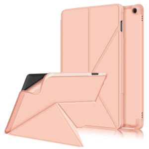 For Amazon Kindle Fire HD 10 / 10 Plus 2021 Multi-folding Horizontal Flip PU Leather Shockproof Case with Holder(Rose Gold) (OEM)