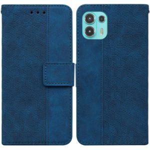 For Motorola Moto Edge 20 Lite/20 Fusion Geometric Embossed Leather Phone Case(Blue) (OEM)