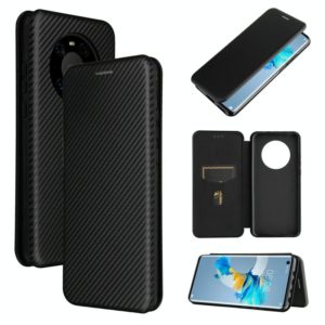 For Huawei Mate 40 Carbon Fiber Texture Horizontal Flip TPU + PC + PU Leather Case with Card Slot(Black) (OEM)