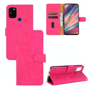 For Wiko View5 Plus Solid Color Skin Feel Magnetic Buckle Horizontal Flip Calf Texture PU Leather Case with Holder & Card Slots & Wallet(Rose Red) (OEM)