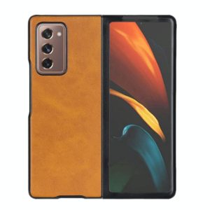 For Samsung Galaxy Z Fold2 5G Two-color Cowhide Texture PU Shockproof Protective Case(Brown) (OEM)