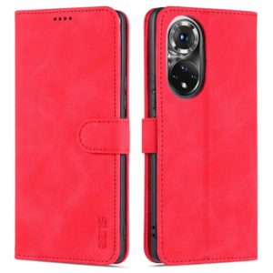 For Honor 50 Pro AZNS Skin Feel Calf Texture Horizontal Flip Leather Case with Card Slots & Holder & Wallet(Red) (AZNS) (OEM)