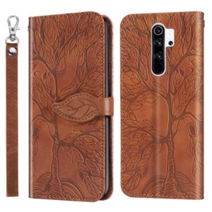 For Xiaomi Poco M2 Life of Tree Embossing Pattern Horizontal Flip Leather Case with Holder & Card Slot & Wallet & Photo Frame & Lanyard(Brown) (OEM)