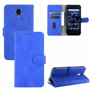 For Kyocera DIGNO BX Solid Color Skin Feel Magnetic Buckle Horizontal Flip Calf Texture PU Leather Case with Holder & Card Slots & Wallet(Blue) (OEM)