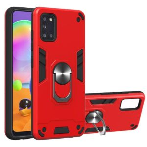 For Samsung Galaxy A31 2 in 1 Armour Series PC + TPU Protective Case with Ring Holder(Red) (OEM)