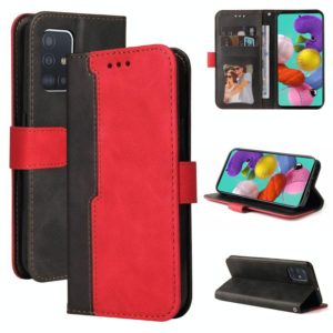 For Samsung Galaxy A51 4G / M40s 4G Business Stitching-Color Horizontal Flip PU Leather Case with Holder & Card Slots & Photo Frame(Red) (OEM)