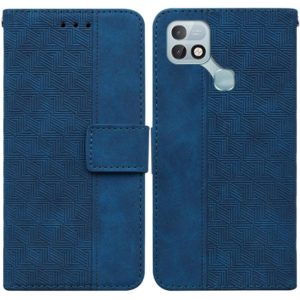 For Infinix Hot 10i / Smart 5 Pro X659B / PR652B / S658E Geometric Embossed Leather Phone Case(Blue) (OEM)