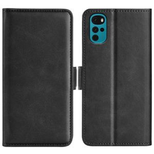 For Motorola Moto G22 4G Dual-side Magnetic Buckle Horizontal Flip Leather Phone Case(Black) (OEM)