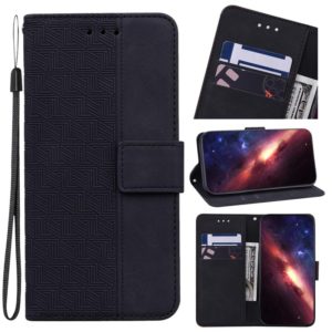 For Sony Xperia 1 IV Geometric Embossed Leather Phone Case(Black) (OEM)
