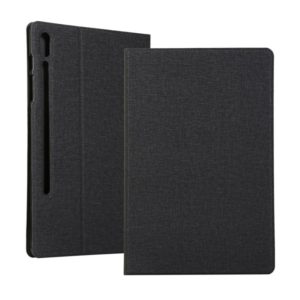 Voltage Stretch Fabric Texture Horizontal Flip Leather Case for Galaxy Tab S6 T860, with Holder(Black) (OEM)