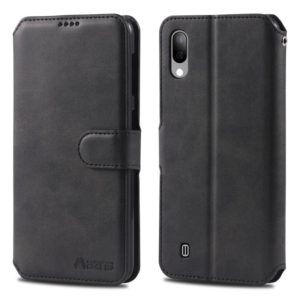 For Galaxy A10 / M10 AZNS Calf Texture Magnetic Horizontal Flip PU Leather Case with Holder & Card Slots & Photo Frame(Black) (AZNS) (OEM)