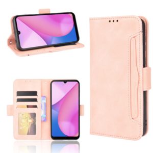 For Blackview Oscal C20 Skin Feel Calf Pattern Horizontal Flip Leather Case with Holder & Card Slots & Photo Frame(Pink) (OEM)