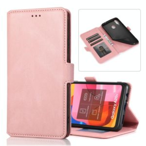 For Samsung Galaxy A20s Retro Magnetic Closing Clasp Horizontal Flip Leather Case with Holder & Card Slots & Photo Frame & Wallet(Rose Gold) (OEM)