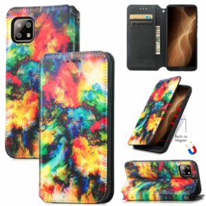 For Sharp Aquos Sense 6 Colorful Magnetic Horizontal Flip Leather Phone Case with Holder & Card Slot & Wallet(Colorful Cloud) (OEM)