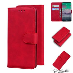 For Nokia 3.4 Skin Feel Pure Color Flip Leather Phone Case(Red) (OEM)
