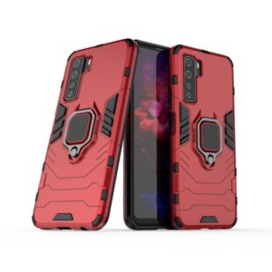 For Huawei nova7 SE PC + TPU Shockproof Protective Phone Case with Magnetic Ring Holder(Red) (OEM)