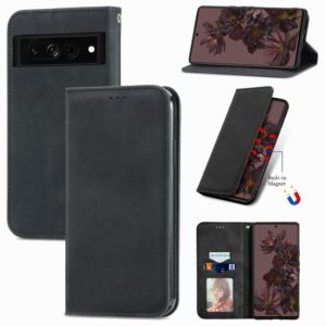 For Google Pixel 7 Pro 5G Retro Skin Feel Magnetic Leather Phone Case(Black) (OEM)
