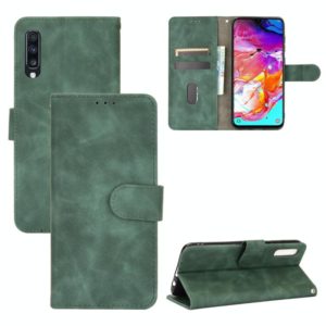 For Samsung Galaxy A70 Solid Color Skin Feel Magnetic Buckle Horizontal Flip Calf Texture PU Leather Case with Holder & Card Slots & Wallet(Green) (OEM)