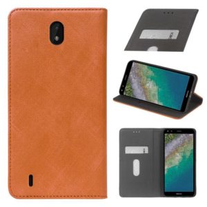 For Nokia C01 Plus Cloth Texture Retro Horizontal Flip PU Leather Shockproof Case with Holder & Card Slot(Brown) (OEM)