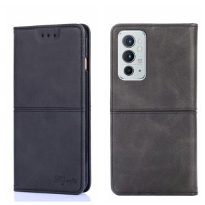 For OnePlus 9RT 5G Cow Texture Magnetic Horizontal Flip Leather Phone Case(Black) (OEM)