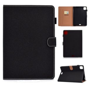 For iPad Air 2022 / 2020 10.9 Solid Color Magnetic Horizontal Flip Leather Case with Card Slots & Holder & Anti-skid Strip(Black) (OEM)