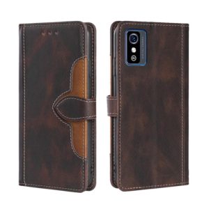For ZTE Blabe L9 Skin Feel Straw Hat Magnetic Buckle Leather Phone Case(Brown) (OEM)