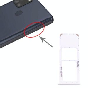 For Samsung Galaxy A21s SIM Card Tray + Micro SD Card Tray (White) (OEM)