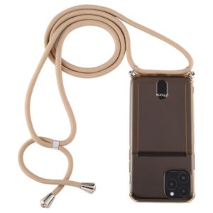 For iPhone 11 Pro Transparent TPU Protective Case with Lanyard & Card Slot(Gold) (OEM)