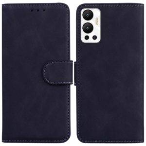 For Infinix Hot 12 Skin Feel Pure Color Flip Leather Phone Case(Black) (OEM)